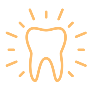 illustration outline tooth with lines around it
