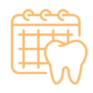 illustration outline tooth and calendar