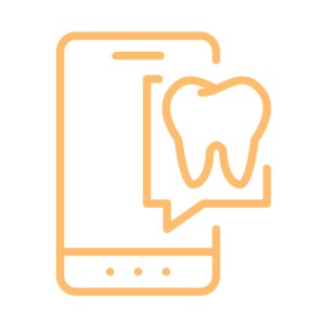 illustration outline tooth and mobile phone
