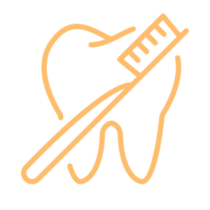 illustration outline tooth and toothbrush