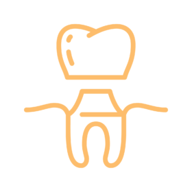 illustration outline tooth and crown on top