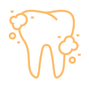 illustration outline tooth and clean clouds
