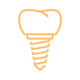 illustration outline tooth and screw